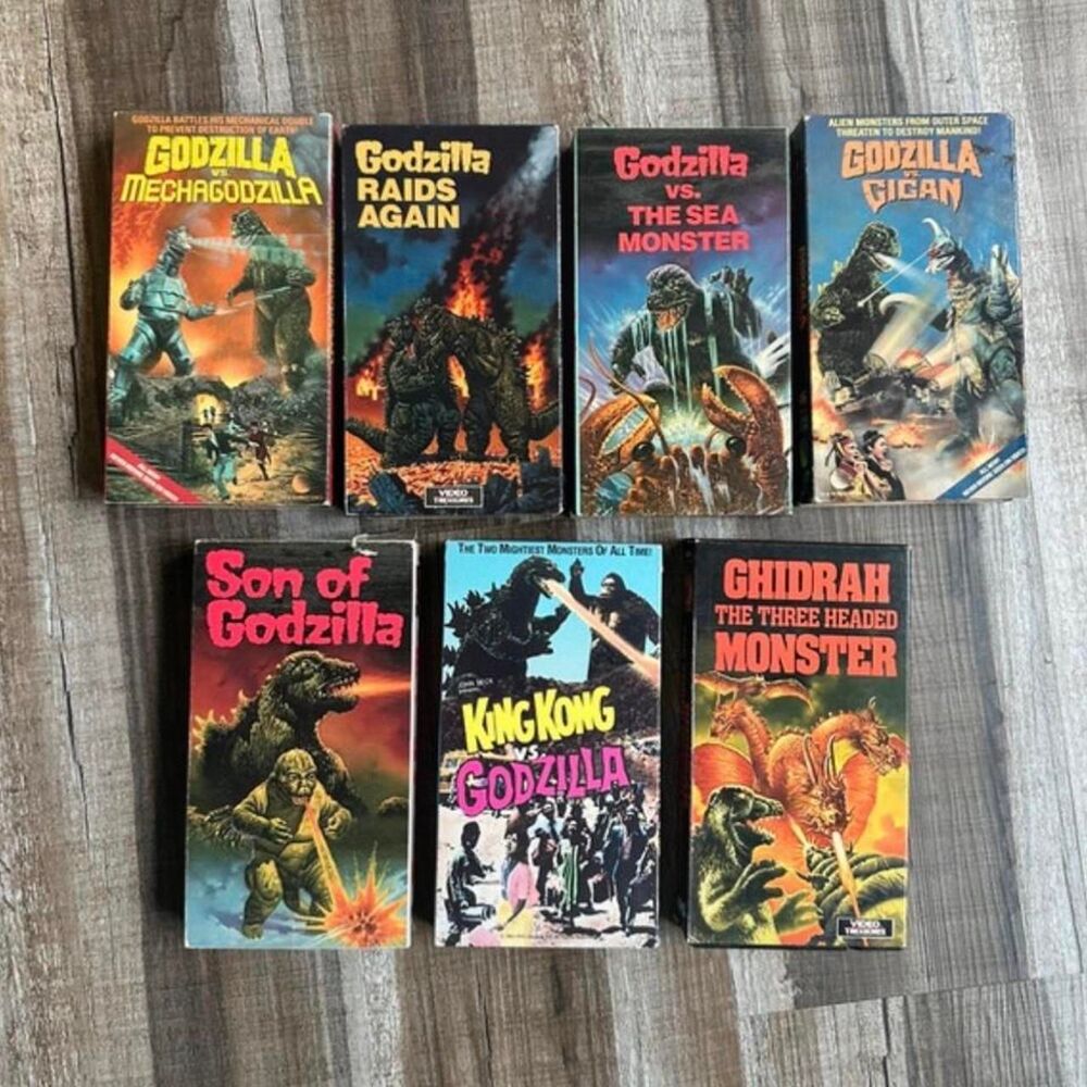 7 Godzilla Vhs tapes Vintage